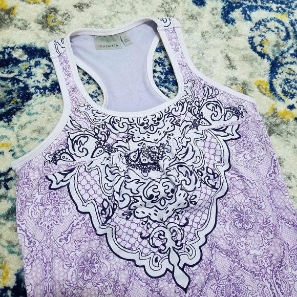Athleta Racerback Tinker Top Cinch Hem Purple XS - Picture 3 of 7